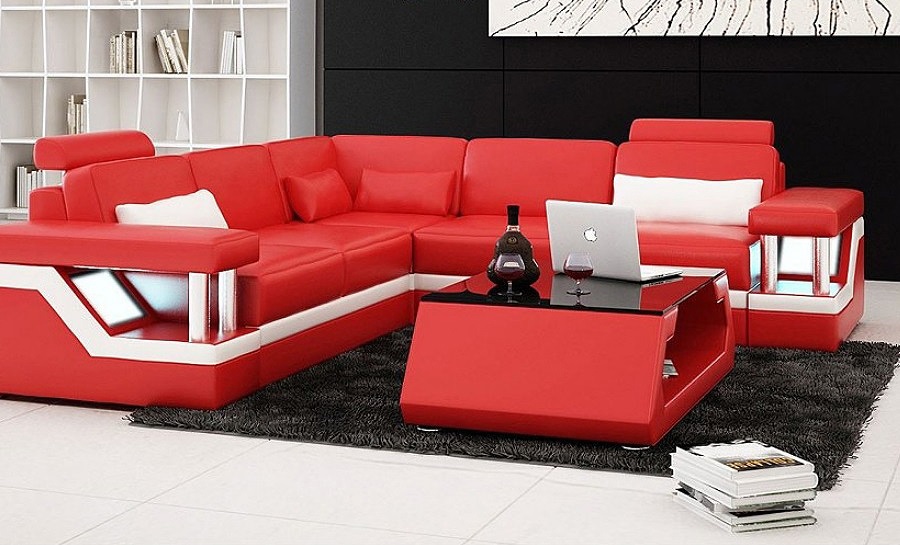 Selvatore -  L- Leather Sofa Lounge Set